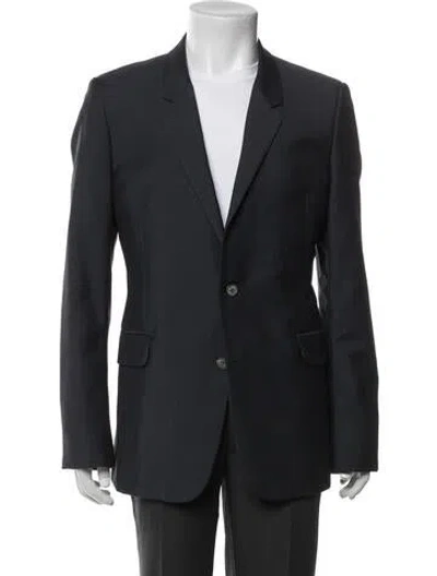 Pre-owned Alexander Mcqueen Wool Pleated Accents Blazer In Blue