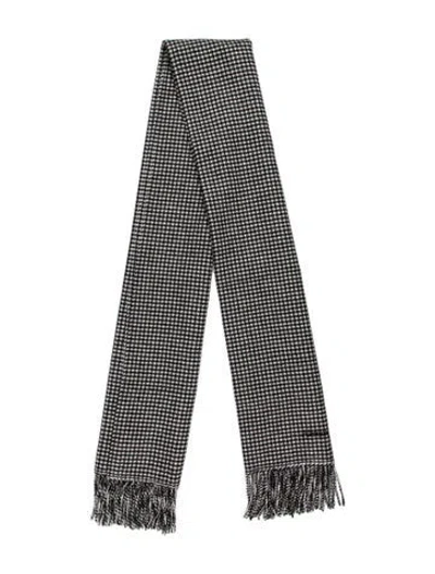 Pre-owned Alexander Mcqueen Wool Printed Scarf In Black