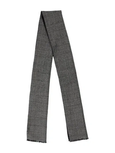 Pre-owned Alexander Mcqueen Wool Printed Scarf In Gray