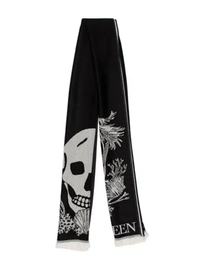 Pre-owned Alexander Mcqueen Wool Printed Scarf W/ Tags In Multi