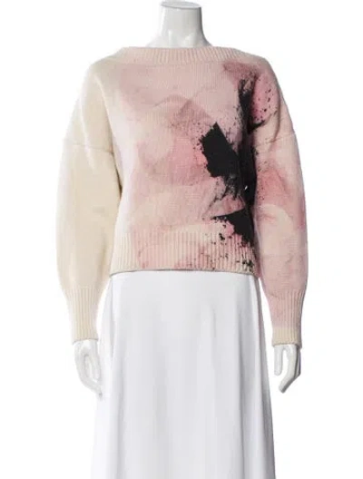 Pre-owned Alexander Mcqueen Wool Printed Sweater In Pink