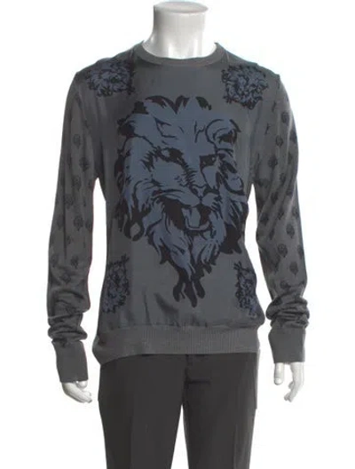 Pre-owned Alexander Mcqueen Wool Printed T-shirt In Gray