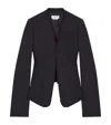 Alexander Mcqueen Wool Raw-edge Tailored Jacket In Brown
