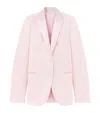 Alexander Mcqueen Wool Ruffle Asymmetric Blazer In Purple