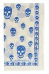 Alexander Mcqueen Skull Scarf In Light Wool In Neutral