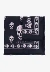Alexander Mcqueen Wool Scarf With Skulls-motif