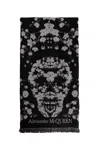 Alexander Mcqueen Woman Black Scarves In Multicolor