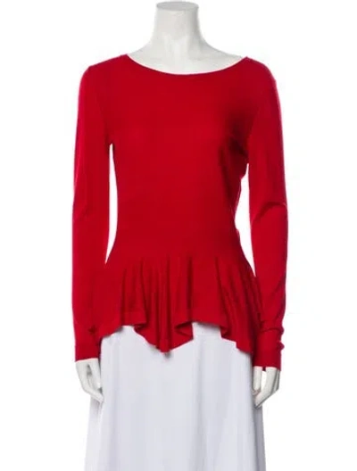 Pre-owned Alexander Mcqueen Wool Scoop Neck Sweater In Red