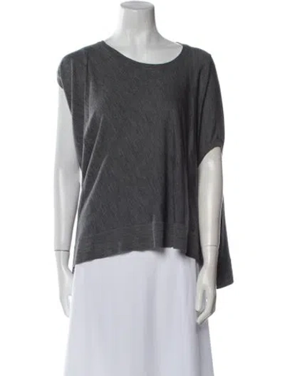 Pre-owned Alexander Mcqueen Wool Scoop Neck T-shirt In Gray