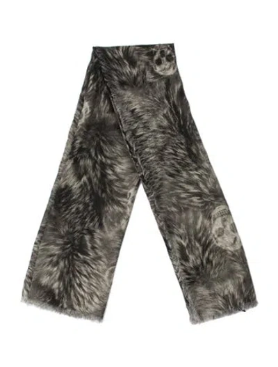 Pre-owned Alexander Mcqueen Wool Shawl W/ Tags In Gray