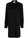 Alexander Mcqueen Wool Shirt Minidress In Black