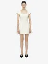 Alexander Mcqueen Square-neck Short-sleeve Mini Day Dress In White