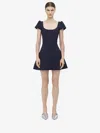 Alexander Mcqueen Short Dress With Short Gathered Sleeves