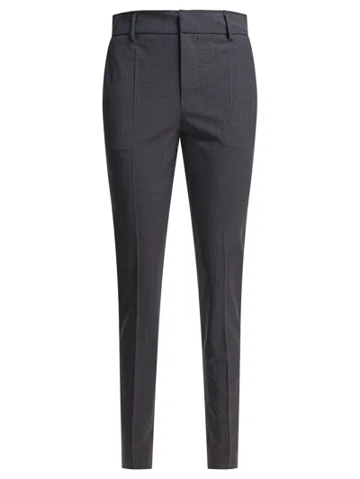 Alexander Mcqueen Wool Silk Tailored Trousers In Gray