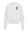 Alexander Mcqueen Wool Silver Tattoo Embroidered Sweater In White