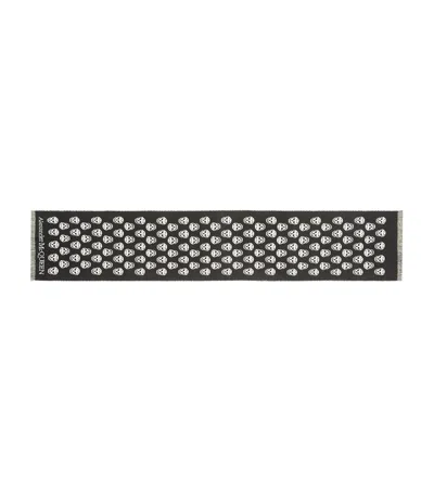 Alexander Mcqueen Wool Skull Scarf In Black
