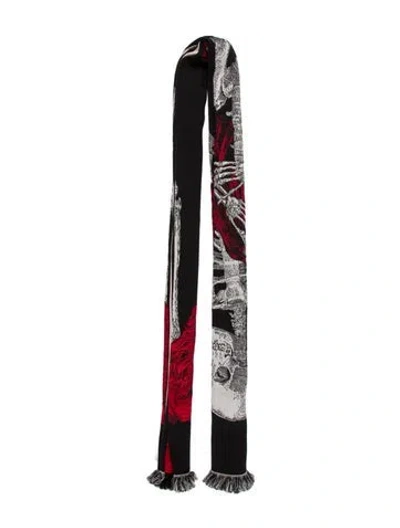 Pre-owned Alexander Mcqueen Wool Skull Scarf In Multi