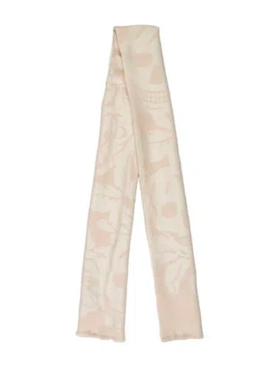 Pre-owned Alexander Mcqueen Wool Skull Scarf In Neutral