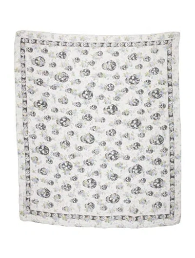 Pre-owned Alexander Mcqueen Wool Skull Scarf In Neutrals