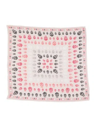 Pre-owned Alexander Mcqueen Wool Skull Scarf In Pink