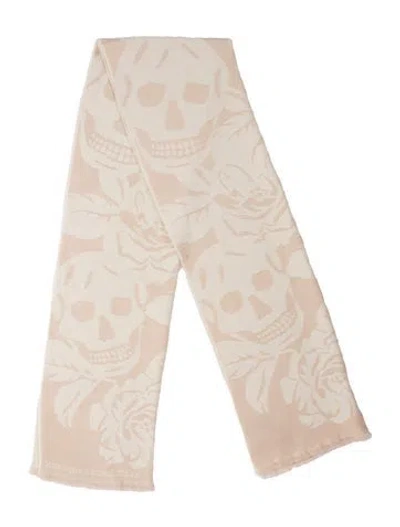 Pre-owned Alexander Mcqueen Wool Skull Scarf In Red