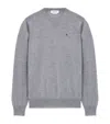 Alexander Mcqueen Sweater With Reverse Skull Motif Embroidered Knitwear Grey In Gray