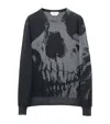 Alexander Mcqueen Wool Skull Sweater In Black
