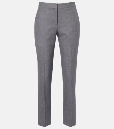Alexander Mcqueen Wool Slim Pants In Grau