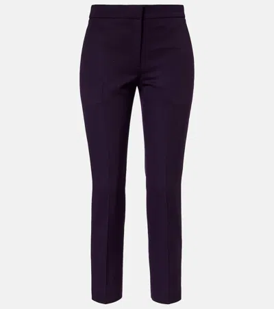 Alexander Mcqueen Wool Slim Pants In Purple