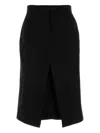 Alexander Mcqueen Wool Split-front Skirt In Black
