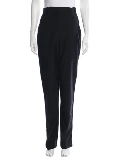 Pre-owned Alexander Mcqueen Wool Straight Leg Pants In Black