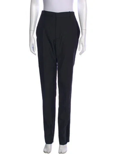 Pre-owned Alexander Mcqueen Wool Straight Leg Pants In Blue