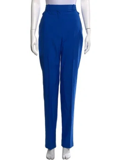 Pre-owned Alexander Mcqueen Wool Straight Leg Pants In Blue