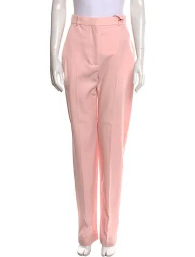 Pre-owned Alexander Mcqueen Wool Straight Leg Pants In Pink
