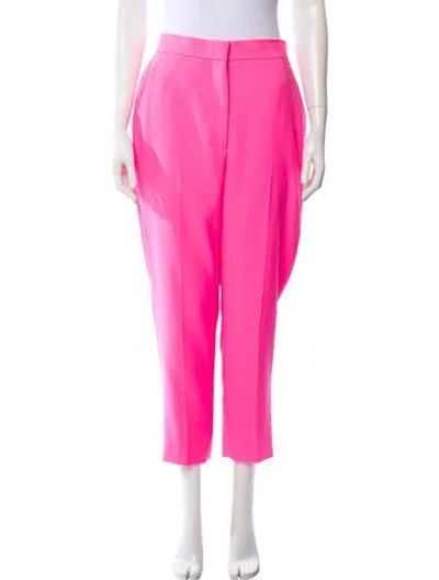 Pre-owned Alexander Mcqueen Wool Straight Leg Pants In Pink