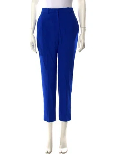 Pre-owned Alexander Mcqueen Wool Straight Leg Pants W/ Tags In Blue
