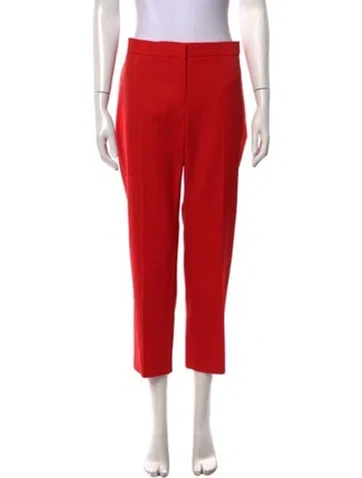 Pre-owned Alexander Mcqueen Wool Straight Leg Pants W/ Tags In Red