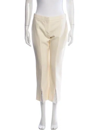 Pre-owned Alexander Mcqueen Wool Straight Leg Pants W/ Tags In White