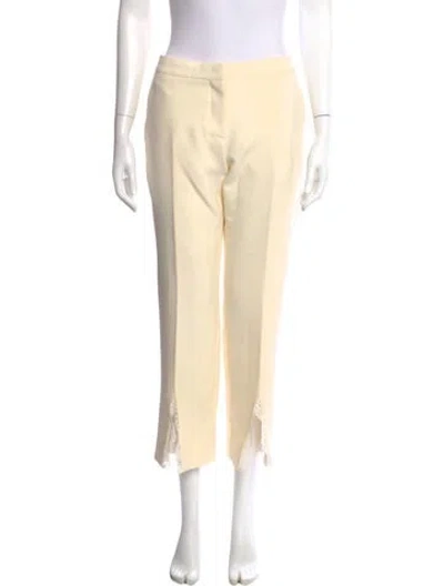 Pre-owned Alexander Mcqueen Wool Straight Leg Pants In White