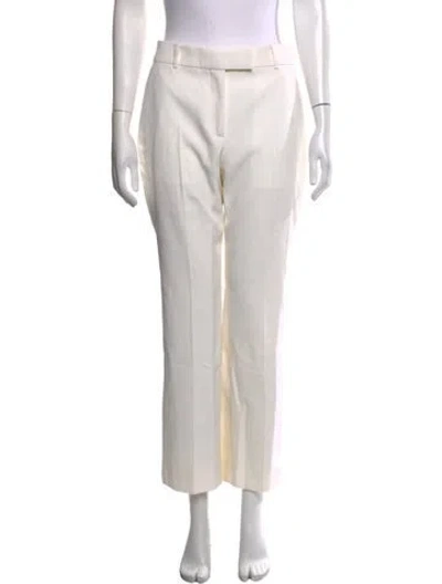 Pre-owned Alexander Mcqueen Wool Straight Leg Pants In White
