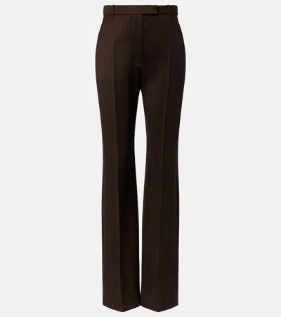 Alexander Mcqueen Wool Straight Pants In Brown