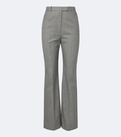 Alexander Mcqueen Wool Straight Pants In Gray