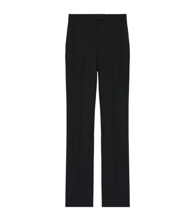 Alexander Mcqueen Wool Straight Tailored Trousers In Black