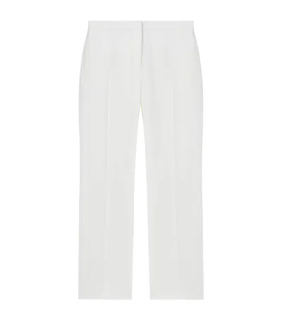 Alexander Mcqueen Wool Straight Tailored Trousers In White