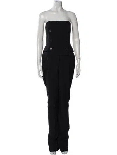Pre-owned Alexander Mcqueen Wool Strapless Jumpsuit W/ Tags In Black