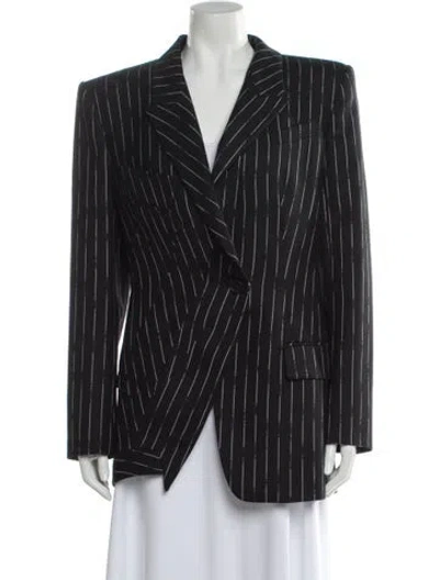Pre-owned Alexander Mcqueen Wool Striped Blazer In Gray