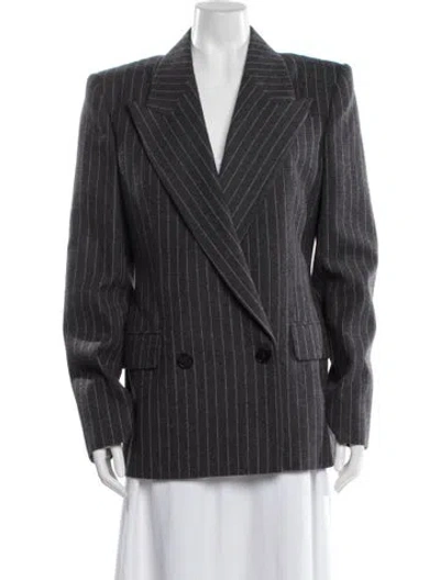 Pre-owned Alexander Mcqueen Wool Striped Blazer W/ Tags In Gray