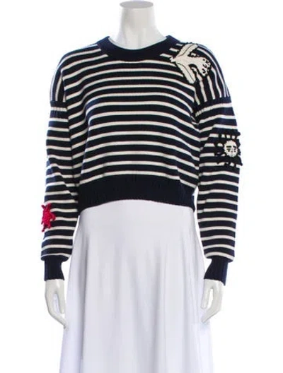 Pre-owned Alexander Mcqueen Wool Striped Sweater In Blue