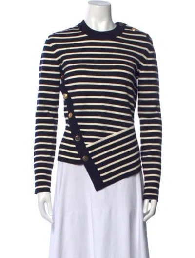 Pre-owned Alexander Mcqueen Wool Striped Sweater In Blue