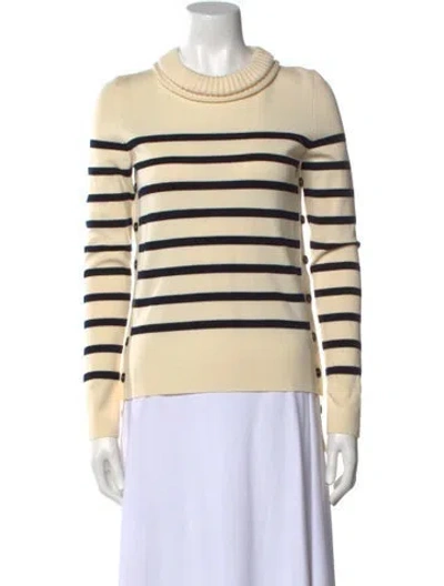 Pre-owned Alexander Mcqueen Wool Striped Sweater In Neutral